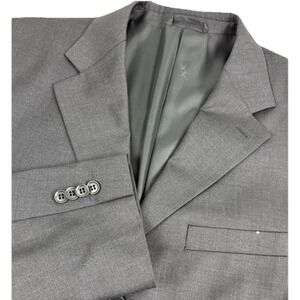 SANTORELLI Linen Blu Pronton Mens Blazer 42R‎ Fine Merino Wool Black Super 140's